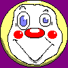An image of a weirdly smiling clown.