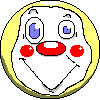 Yet another image of a weirdly smiling clown on a white background.