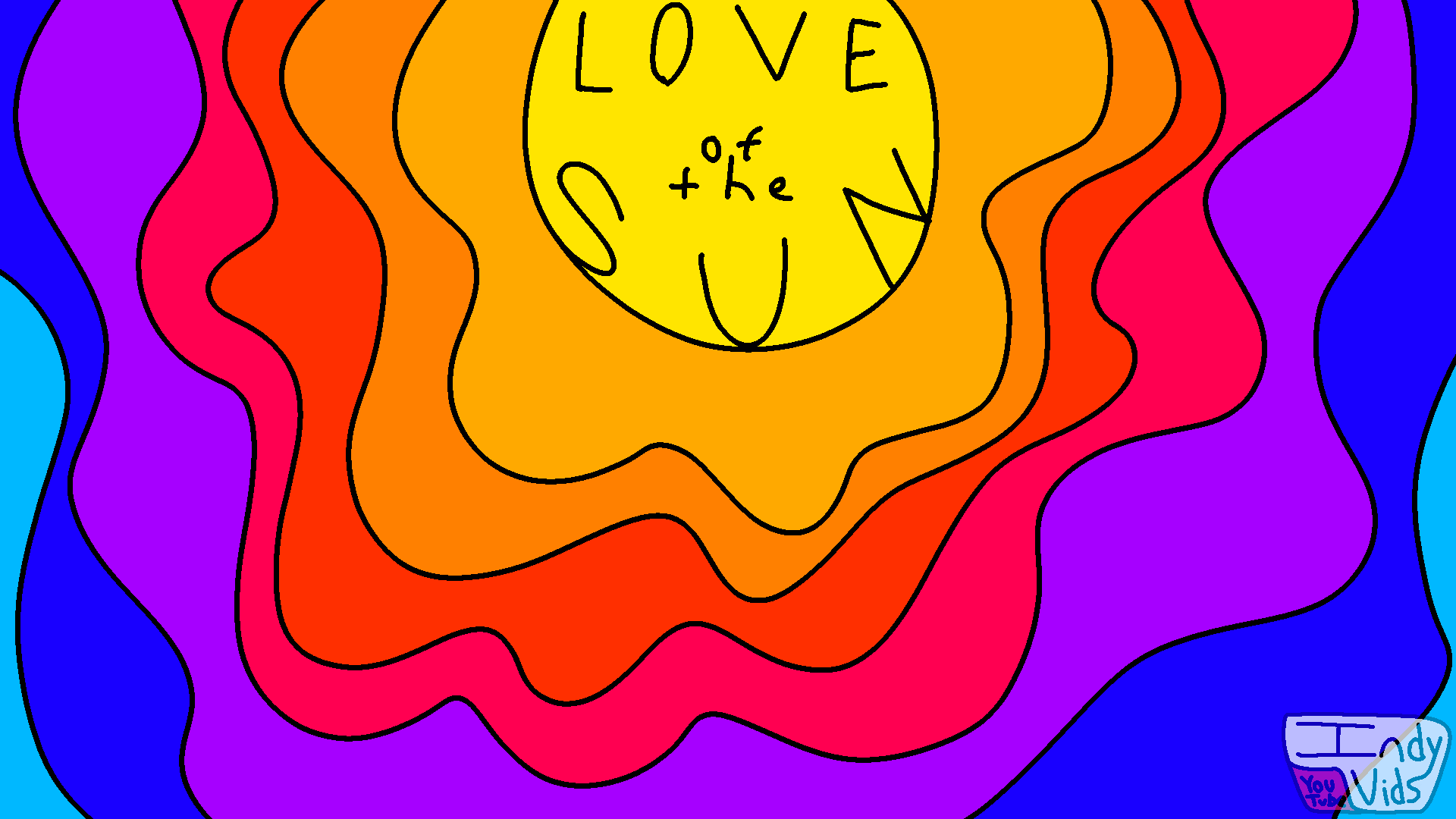 The sun, with text that reads, 'Love of the sun.'