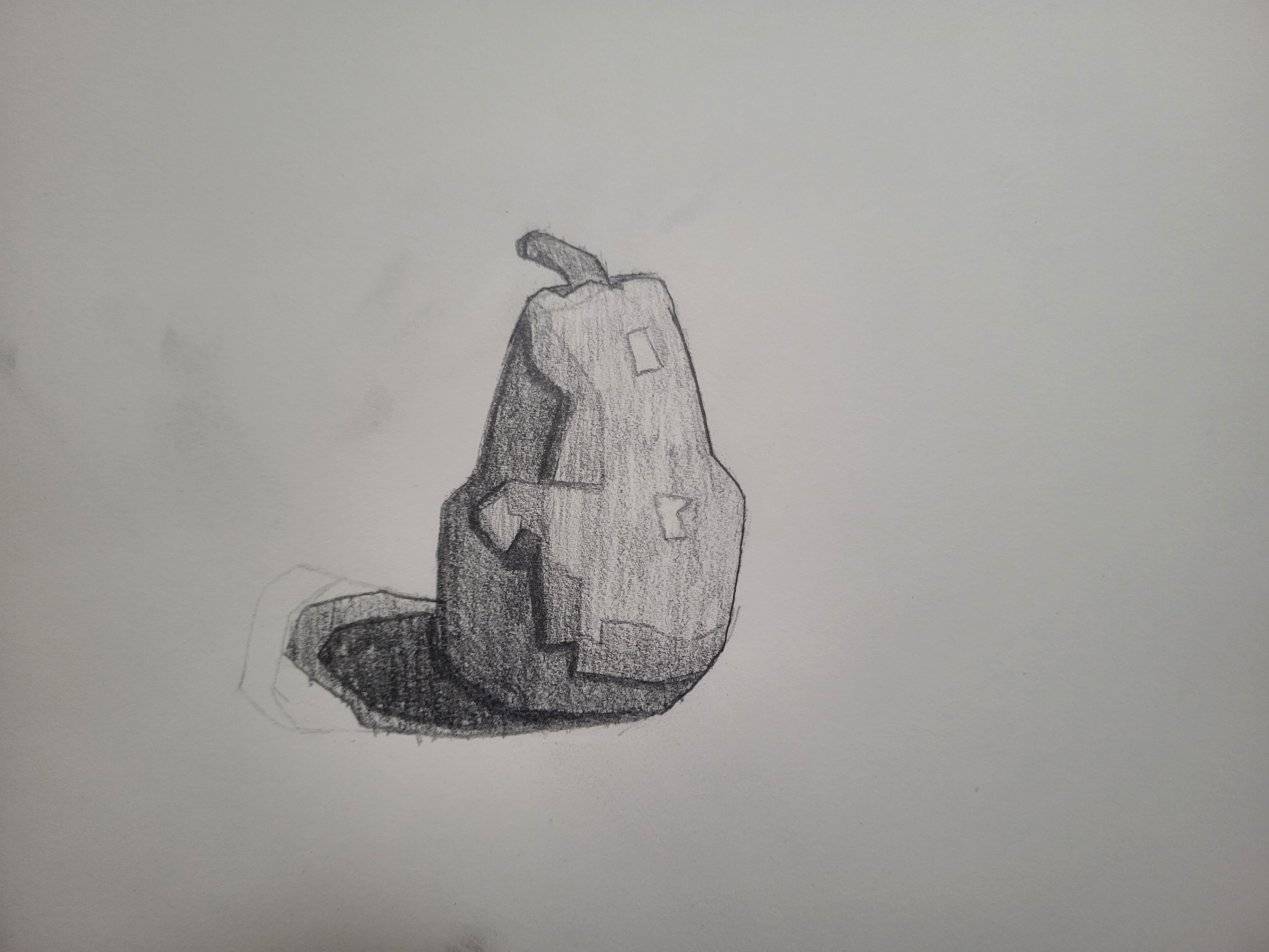 A practice sketch of a pear.