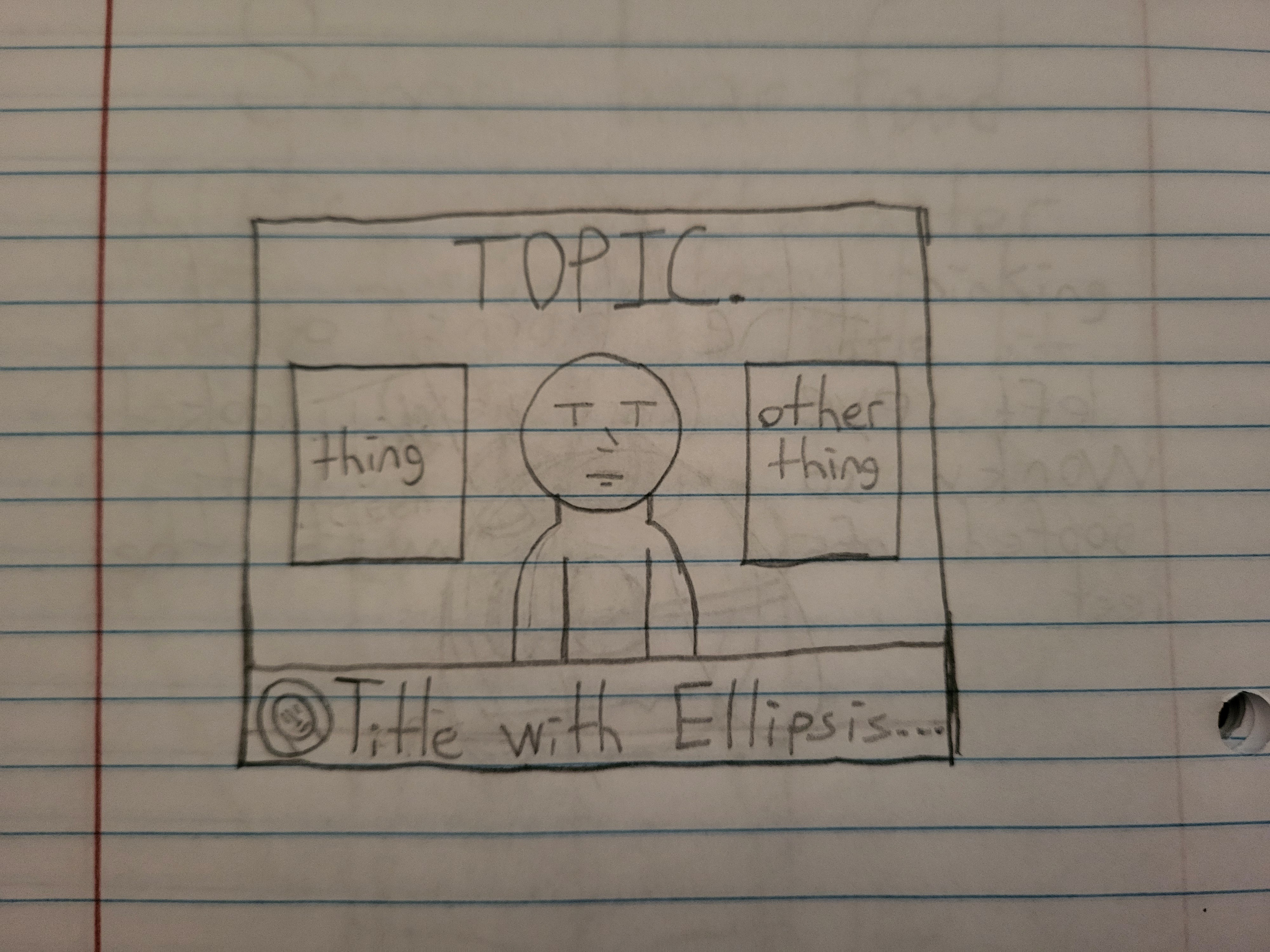 A doodle of a YouTube thumbnail and title.